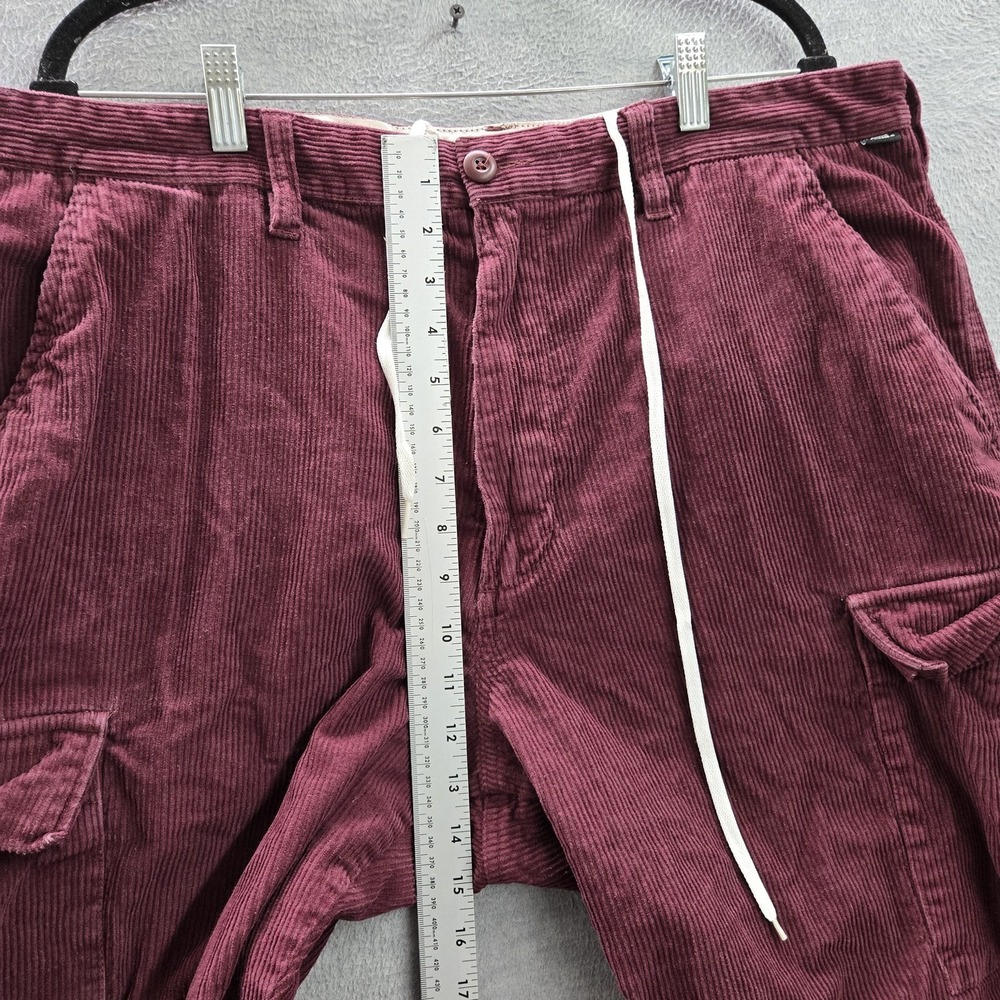 Vans Men Pants 38 Red Cargo Corduroy Flower Grunge Baggy Skater Y2K - Picture 8 of 13